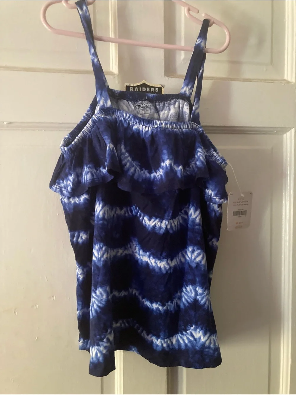 Gymboree cotton Blue and White Tie-Dye Ruffle top - Picture 1 of 4